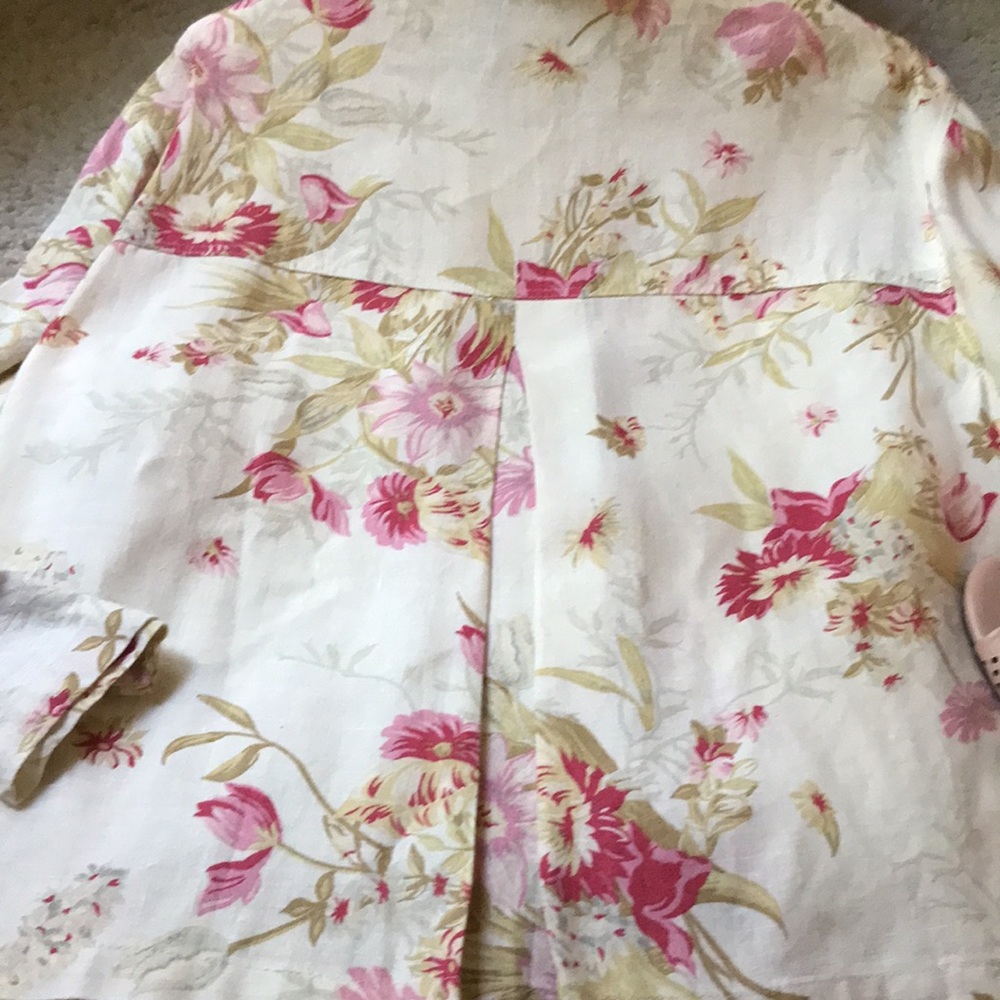 Linen Floral Poet’s Shirt Jacket - Picture 10 of 10